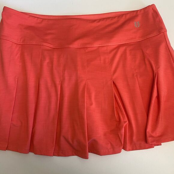 ELEVEN By Venus Williams Ladies Orange/ Salmon Pleated Tennis Skirt Size XL EUC - Picture 1 of 7